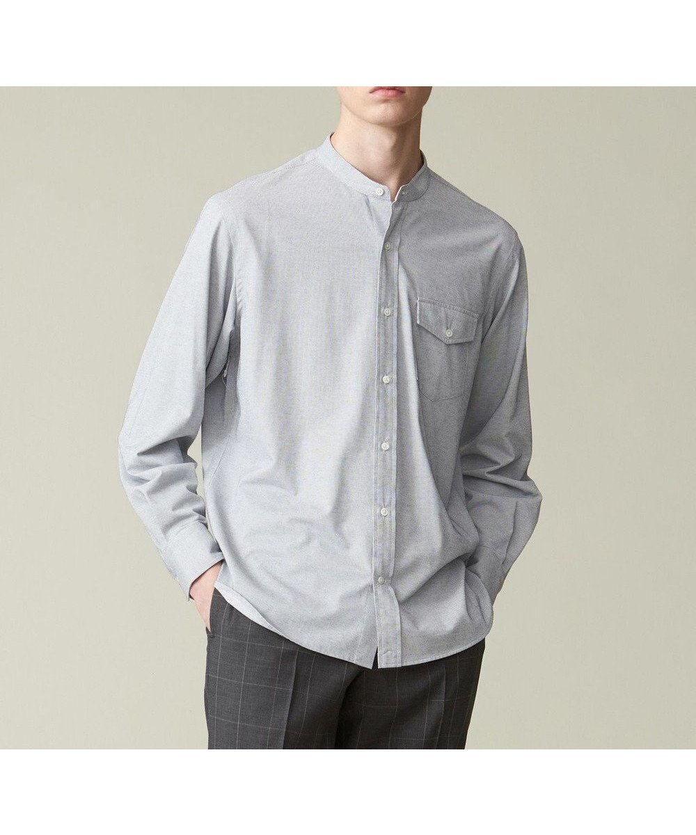 【ジェイ プレス/J.PRESS / MEN】のピンチェックジャージ バンドカラーシャツ 人気、トレンドファッション・服の通販 founy(ファニー) 　ファッション　Fashion　メンズファッション　Fashion for Men　トップス・カットソー　Cut & Sew Tops　メンズシャツ　Shirts　ストレッチ　Stretch, Stretchy Fabric　ドレス　Dress, One-Piece　バランス　Balance, Style Balance　フィット　Fit, Slim Fit　フラップ　Flap, Flap Pocket　ブルゾン　Blouson, Bomber Jacket　ベーシック　Basic, Essential　ポケット　Pocket, Pocket Detail　メンズ　Men's, Menswear　リラックス　Relax, Relaxed Fit　A/W・秋冬　Autumn/Winter　S/S・春夏　SS, Spring/Summer, Warm Season　夏　Summer　 other-1|ID: prp329100004590682 ipo3291000000033511574