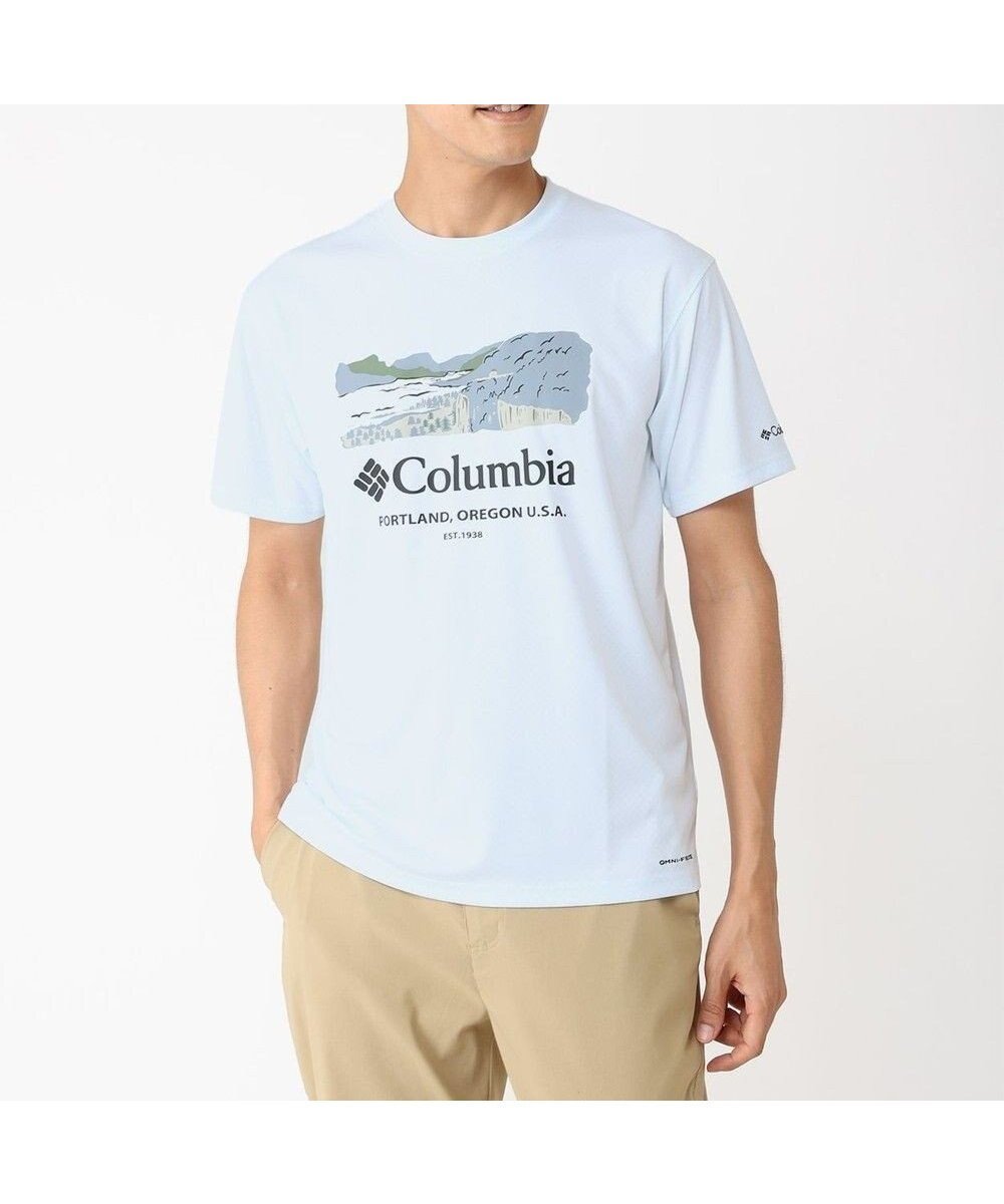 【コロンビア/Columbia / MEN】のColumbia/ レイクアローヘッドグラフィックショートスリーブTシャツ /コロンビア インテリア・キッズ・メンズ・レディースファッション・服の通販 founy(ファニー) 　ファッション　Fashion　メンズファッション　Men's Style Online　トップス・カットソー　Tops/Tshirt/Men　シャツ　Shirts　おすすめ　Recommend　カットソー　Cut And Sew　グラフィック　Graphic　サークル　Circle　パターン　Pattern　プリント　Print　再入荷　Restock/Back In Stock/Re Arrival　夏　Summer　S/S・春夏　Ss・Spring/Summer　A/W・秋冬　Aw・Autumn/Winter・Fw・Fall-Winter　White、 River|ID: prp329100004590689 ipo3291000000032575120