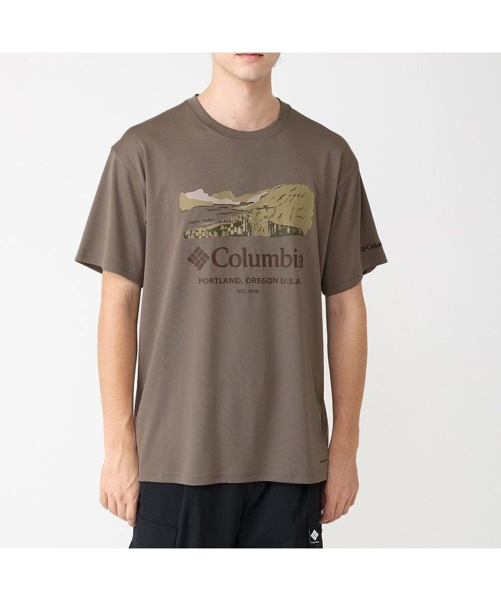 【コロンビア/Columbia / MEN】のColumbia/ レイクアローヘッドグラフィックショートスリーブTシャツ /コロンビア インテリア・キッズ・メンズ・レディースファッション・服の通販 founy(ファニー) 　ファッション　Fashion　メンズファッション　Men's Style Online　トップス・カットソー　Tops/Tshirt/Men　シャツ　Shirts　おすすめ　Recommend　カットソー　Cut And Sew　グラフィック　Graphic　サークル　Circle　パターン　Pattern　プリント　Print　再入荷　Restock/Back In Stock/Re Arrival　夏　Summer　S/S・春夏　Ss・Spring/Summer　A/W・秋冬　Aw・Autumn/Winter・Fw・Fall-Winter　Iron、 River|ID: prp329100004590689 ipo3291000000032575122