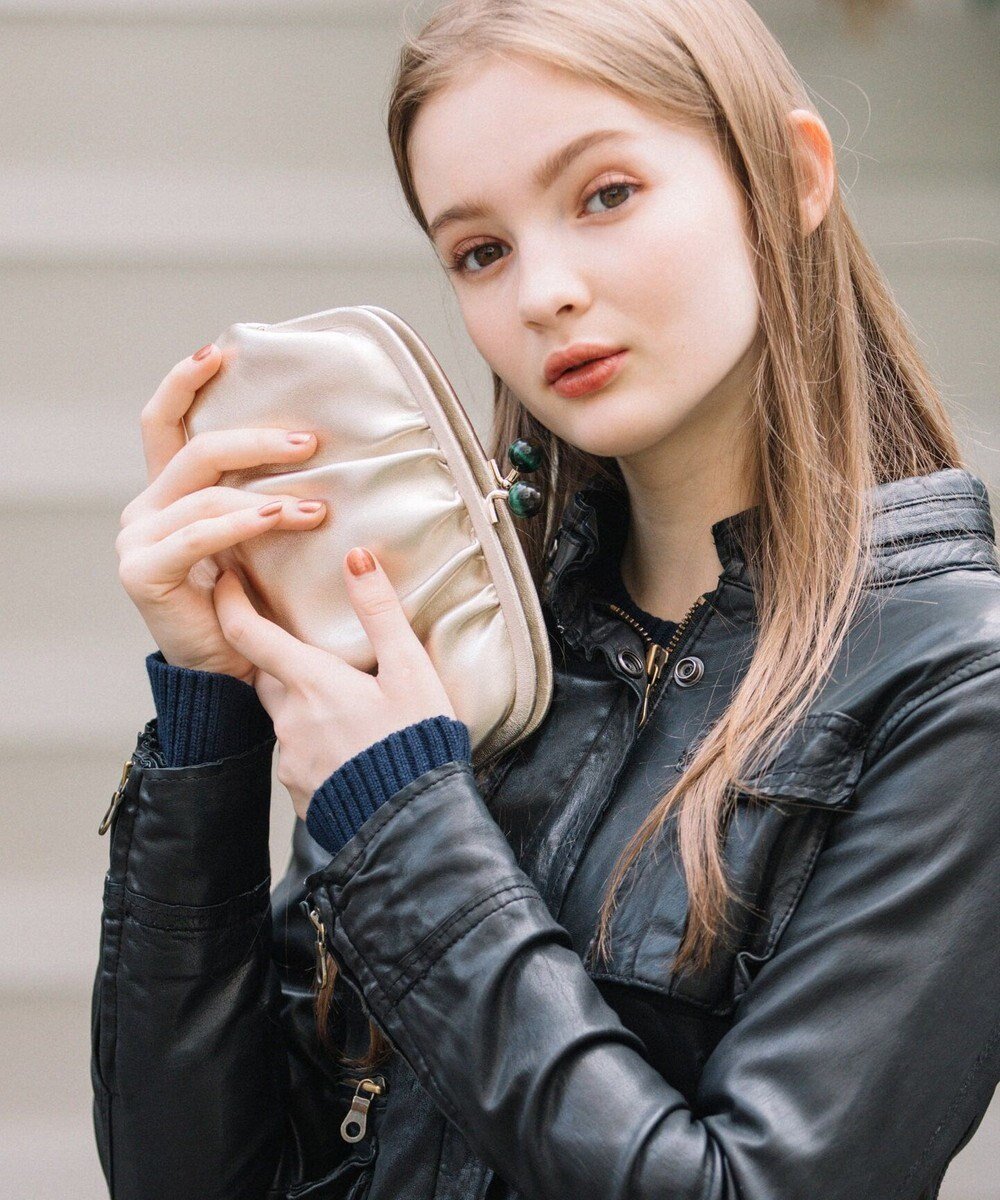 【アンビリオン/UNBILLION】のperche ジェムストーンがま口長財布 インテリア・キッズ・メンズ・レディースファッション・服の通販 founy(ファニー) 　ファッション　Fashion　レディースファッション　Fashion for Women　ミニ財布・二つ折り財布　Wallets & Card Cases　イエロー　Yellow　ギャザー　Gathered, Ruffled　シルバー　Silver, Metallic Silver　財布　Wallet, Purse　ドット　Polka Dot, Dot Pattern　ミックス　Mix, Mixed Style　ラベンダー　Lavender　ゴールド|ID: prp329100004590693 ipo3291000000033297443