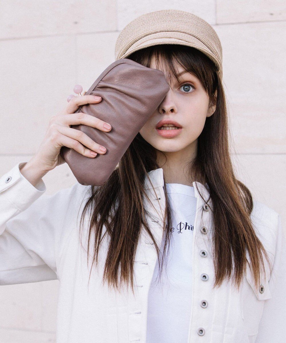 【アンビリオン/UNBILLION】のperche ジェムストーンがま口長財布 インテリア・キッズ・メンズ・レディースファッション・服の通販 founy(ファニー) 　ファッション　Fashion　レディースファッション　Fashion for Women　ミニ財布・二つ折り財布　Wallets & Card Cases　イエロー　Yellow　ギャザー　Gathered, Ruffled　シルバー　Silver, Metallic Silver　財布　Wallet, Purse　ドット　Polka Dot, Dot Pattern　ミックス　Mix, Mixed Style　ラベンダー　Lavender　オーク|ID: prp329100004590693 ipo3291000000033297456