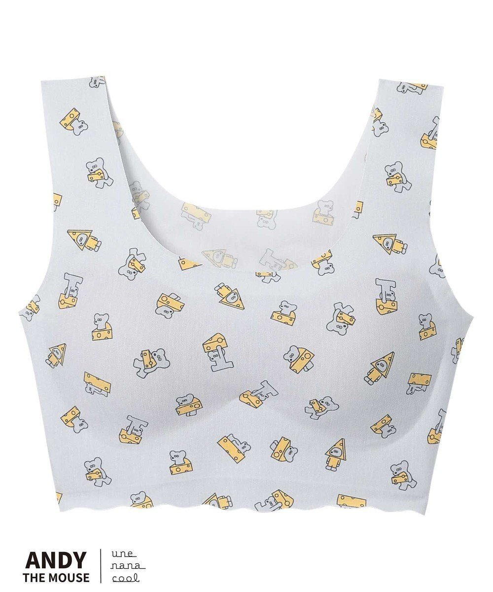 【ウンナナクール/une nana cool】のMADE WITH ねずみのANDY【綿混】フラット仕上げノンワイヤーブラジャー インテリア・キッズ・メンズ・レディースファッション・服の通販 founy(ファニー) 　ファッション　Fashion　レディースファッション　Ladies' Fashion Online　アンダー　Under　イラスト　Illustration　カッティング　Cutting　グラフィック　Graphic　ニューヨーク　New York　フラット　Flat　ブラジャー　Bra　プリント　Print　ミラノ　Milan　ラップ　Wrap　卒業式　Graduation Ceremony　GY|ID: prp329100004590714 ipo3291000000032575625