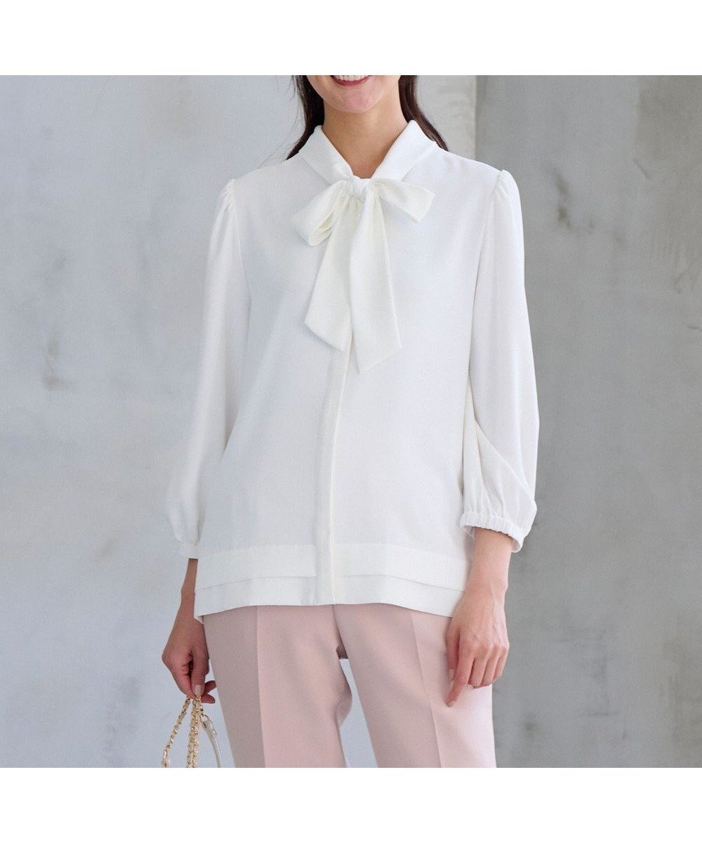 【組曲/KUMIKYOKU】の【KUMIKYOKU NAVY】ジョーゼットシフォン2WAY ボウタイブラウス 人気、トレンドファッション・服の通販 founy(ファニー) ファッション Fashion レディースファッション Fashion for Women トップス・カットソー Cut & Sew Tops シャツ・ブラウス・オフィスカジュアル Elegant Blouses & Button-Ups インナー Innerwear オケージョン Occasion Wear カーディガン Cardigan, Knitwear コレクション Collection, Seasonal Line コンパクト Compact, Small Size シフォン Chiffon, Lightweight Fabric ジャケット Jacket, Outerwear ジョーゼット Georgette, Semi-Sheer Fabric デニム Denim, Jeans Material フォルム Silhouette, Form フォーマル Formal, Dressy フロント Front, Front Design A/W・秋冬 Autumn/Winter 2022年 2022 S/S・春夏 SS, Spring/Summer, Warm Season 2022-2023秋冬・A/W Autumn/Winter 2022–23 AW22–23 夏 Summer エレガント 上品 Elegant セレモニー Ceremony 入学式 Entrance Ceremony 卒業式 Graduation Ceremony other-1|ID: prp329100004590781 ipo3291000000033513868