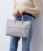 【トプカピ/TOPKAPI】の【TREASURE TOPKAPI】フェイクレザー ジオメトリック ショルダー付 トートバッグ ライトグレー|ID: prp329100004590856 ipo3291000000032577945