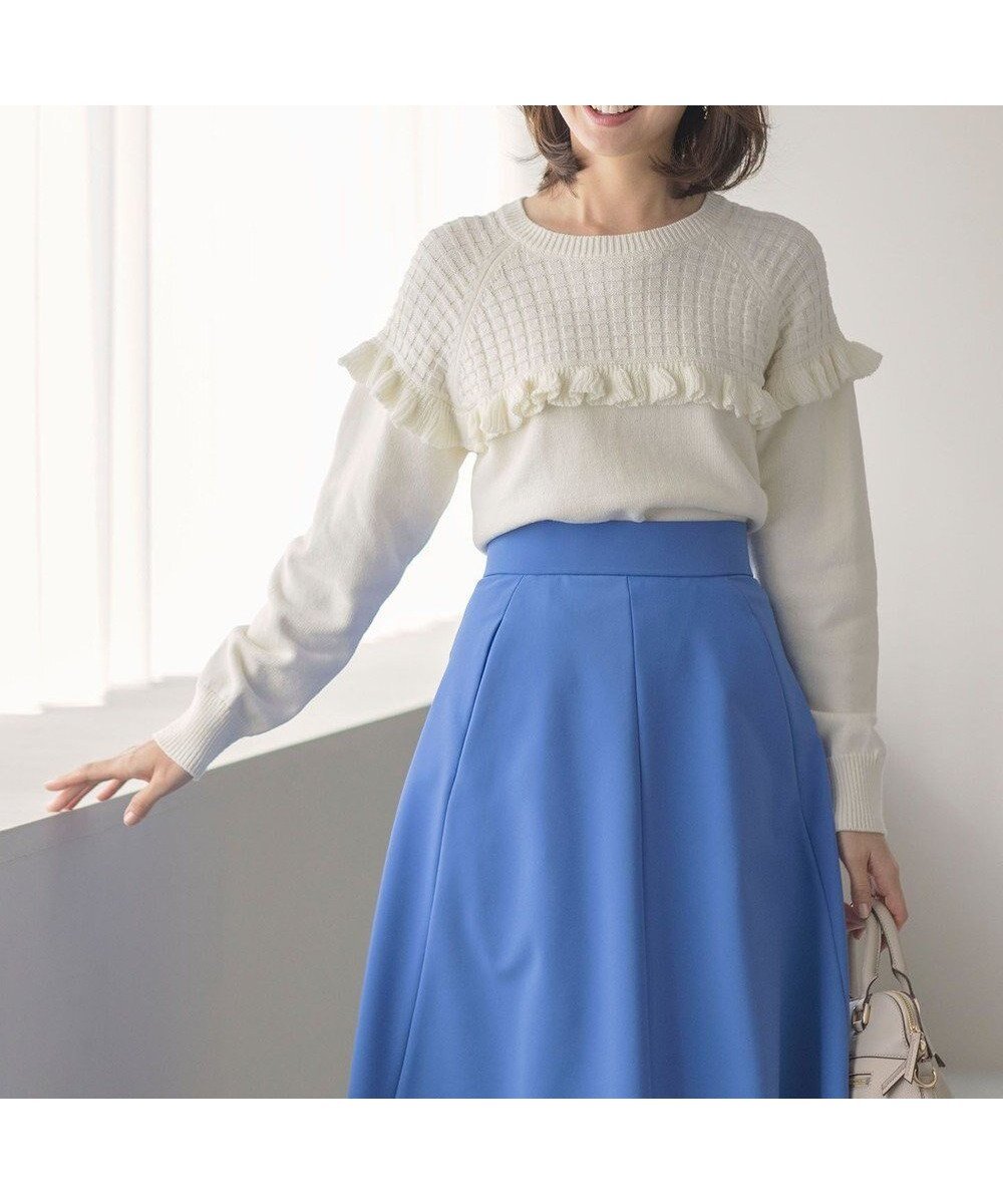 【組曲/KUMIKYOKU】のバスケット編みフリル ニット 人気、トレンドファッション・服の通販 founy(ファニー) 　ファッション　Fashion　レディースファッション　Ladies' Fashion Online　トップス・カットソー　Tops/Tshirt　ニット　Knit Tops　アクリル　Acrylic　春　Spring　秋　Autumn/Fall　コンパクト　Compact　シンプル　Simple　スリーブ　Sleeve　セーター　Sweater　ハイネック　High Neck　バスケット　Basket　フリル　Frills　ボトム　Bottom　ミドル　Middle　冬　Winter　S/S・春夏　Ss・Spring/Summer　夏　Summer　 other-1|ID: prp329100004590881 ipo3291000000032578346