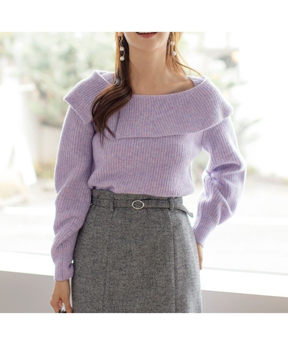 【エニィ スィス/any SiS】の【洗える】オフショル ニット インテリア・キッズ・メンズ・レディースファッション・服の通販 founy(ファニー) 　ファッション　Fashion　レディースファッション　Ladies' Fashion Online　トップス・カットソー　Tops/Tshirt　ニット　Knit Tops　アクリル　Acrylic　アシンメトリー　Asymmetry　オフショル　Off Shoulder　オフショルダー　Off Shoulder　セーター　Sweater　フェミニン　Feminine　エレガント 上品　Elegant　洗える　Washable　A/W・秋冬　Aw・Autumn/Winter・Fw・Fall-Winter　ラベンダー|ID: prp329100004590906 ipo3291000000032578779