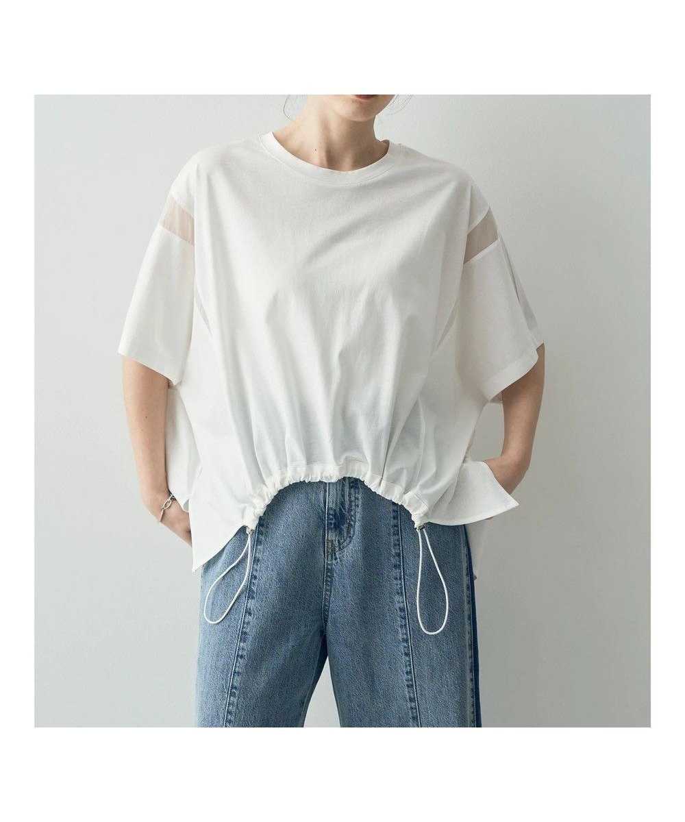 【イェッカ ヴェッカ/YECCA VECCA】のシアーMIXドロストカットプルオーバー インテリア・キッズ・メンズ・レディースファッション・服の通販 founy(ファニー) 　ファッション　Fashion　レディースファッション　Fashion for Women　トップス・カットソー　Cut & Sew Tops　シャツ・ブラウス・オフィスカジュアル　Elegant Blouses & Button-Ups　ロングTシャツ・Tシャツ　Longline T-Shirts & Tees　カジュアルプルオーバー・ニットトップス　Pullovers & Knit Tops / Casual Pullovers　カットソー・ベーシックTシャツ　Cut-and-Sewn Tops / Stretch Tees & Basics　カットソー　Cut and Sewn Top　シアー　Sheer, See-Through　ポケット　Pocket, Pocket Detail　夏　Summer　春　Spring　S/S・春夏　SS, Spring/Summer, Warm Season　White|ID: prp329100004590911 ipo3291000000032578931