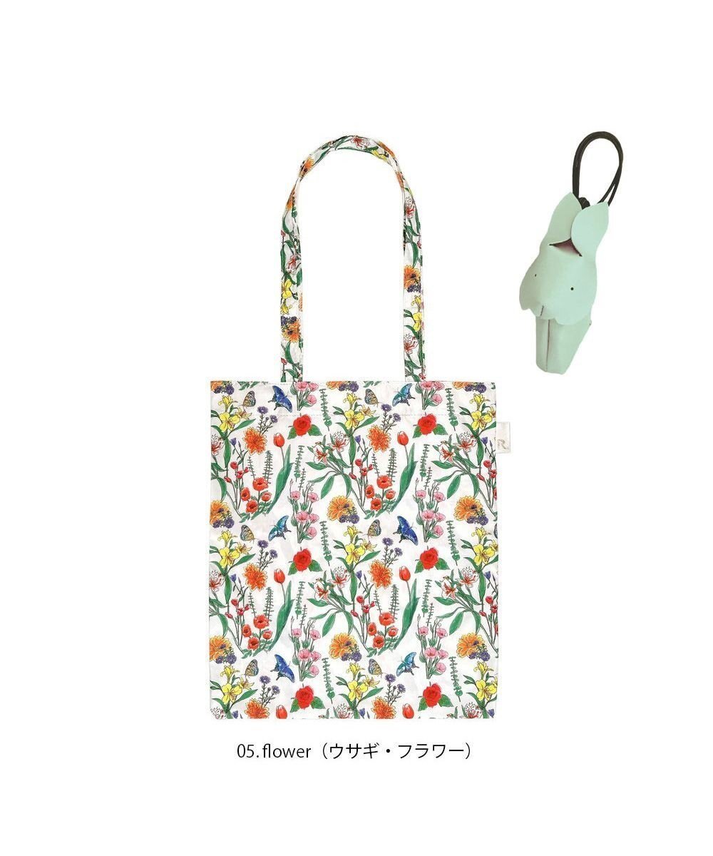 【ルートート/ROOTOTE】の1046【ゾウ・ウサギ】LT.チャーム&トート-B インテリア・キッズ・メンズ・レディースファッション・服の通販 founy(ファニー) 　ファッション　Fashion　レディースファッション　Ladies' Fashion Online　バッグ　Bag　カメラ　Camera　コンパクト　Compact　軽量　Lightweight　スマホ　Smartphone　チャーム　Charm　プリント　Print　ポケット　Pocket　ギフト プレゼント　Gift Present　05:ウサギ・フラワー|ID: prp329100004590927 ipo3291000000032579187
