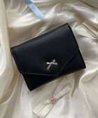 【ウィゴー/WEGO】のメタルリボンレターフラップウォレット ブラック|ID: prp329100004591003 ipo3291000000032580969