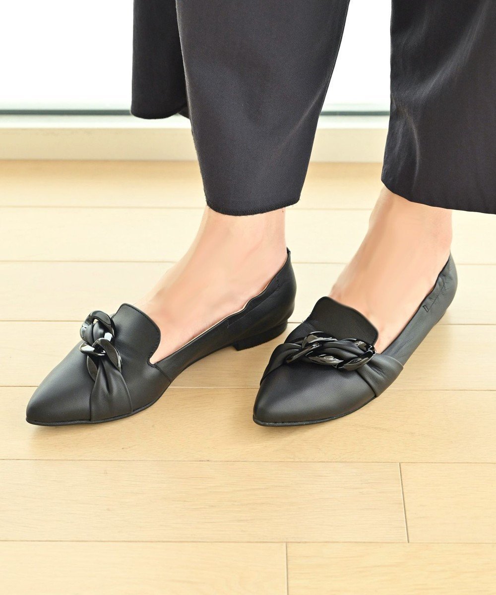 【ヌーベルローブオウ/nouvelleRobe Ou】の【本革・高反発】Big-Bit Slip-on ポインテッドトゥスリッポン インテリア・キッズ・メンズ・レディースファッション・服の通販 founy(ファニー) 　ファッション　Fashion　レディースファッション　Ladies' Fashion Online　クッション　Cushion　抗菌　Antibacterial　シューズ　Shoes　シンプル　Simple　デニム　Denim　トレンド　Trend　バレエ　Ballet　ファブリック　Fabric　フィット　Fit　フラット　Flat　A/W・秋冬　Aw・Autumn/Winter・Fw・Fall-Winter　S/S・春夏　Ss・Spring/Summer　再入荷　Restock/Back In Stock/Re Arrival　おすすめ　Recommend　夏　Summer　ブラック|ID: prp329100004591074 ipo3291000000032582433