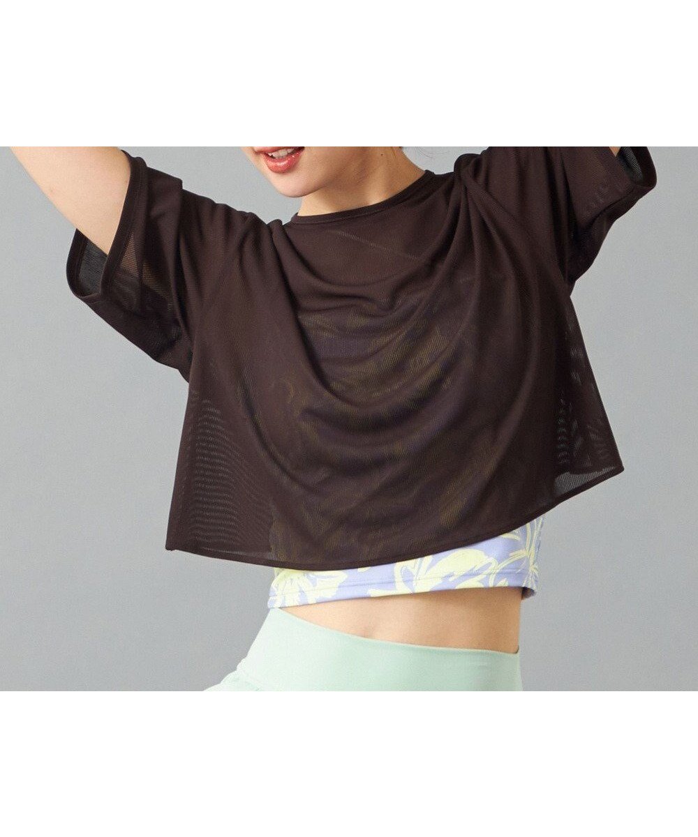 【チャコット/Chacott】のChacott BALANCE シアーリブバックシャンTシャツ インテリア・キッズ・メンズ・レディースファッション・服の通販 founy(ファニー) 　ファッション　Fashion　レディースファッション　Ladies' Fashion Online　トップス・カットソー　Tops/Tshirt　シャツ/ブラウス　Shirts/Blouses　ロング / Tシャツ　T-Shirts　インナー　Inner　シアー　Sheer　シンプル　Simple　ストレッチ　Stretch　スポーツ　Sports　トレンド　Trend　ヨガ　Yoga　おすすめ　Recommend　ダークブラウン|ID: prp329100004591100 ipo3291000000032582676