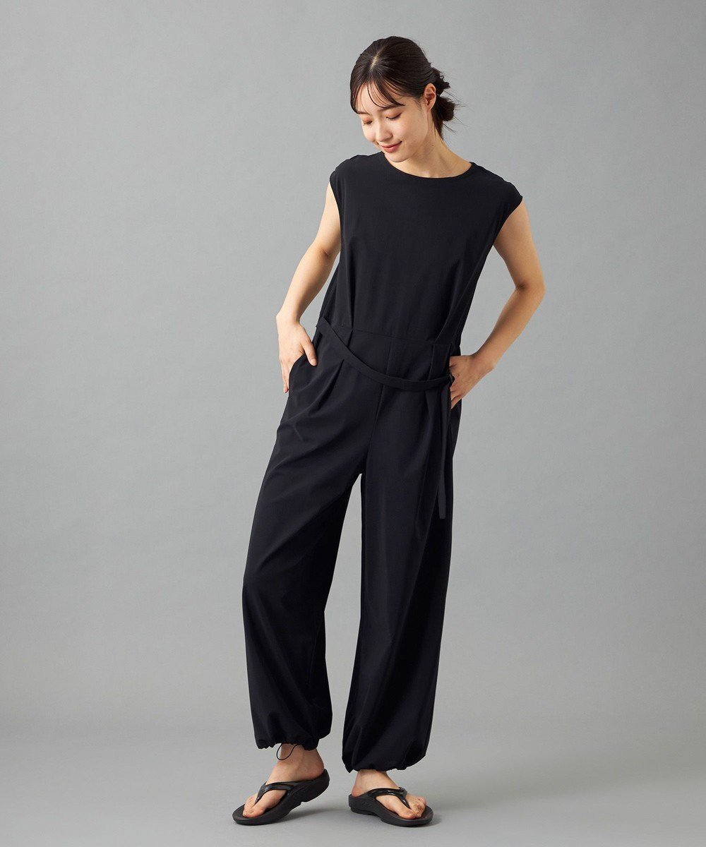 【チャコット/Chacott】のChacott BALANCE フレンチスリーブオールインワン インテリア・キッズ・メンズ・レディースファッション・服の通販 founy(ファニー) 　ファッション　Fashion　レディースファッション　Ladies' Fashion Online　ワンピース　Dress　オールインワン ワンピース　All In One Dress　軽量　Lightweight　シリコン　Silicon　シンプル　Simple　スタイリッシュ　Stylish　ストレッチ　Stretch　スピンドル　Spindle　スポーツ　Sports　バランス　Balance　パウダー　Powder　パターン　Pattern　ビーチ　Beach　フィット　Fit　フラット　Flat　おすすめ　Recommend　旅行　Travel　ブラック|ID: prp329100004591102 ipo3291000000032582698
