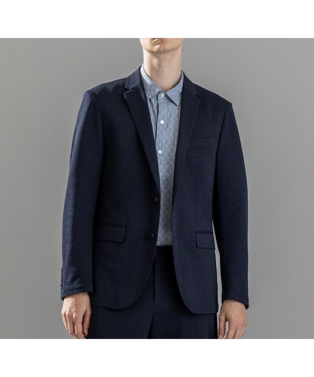 【ジョゼフ オム/JOSEPH HOMME / MEN】の新素材【通気性/接触冷感/ストレッチ/洗える】グリットタックジャージー / ストレッチジャケット インテリア・キッズ・メンズ・レディースファッション・服の通販 founy(ファニー) 　ファッション　Fashion　メンズファッション　Fashion for Men　アウター　Men's Coats Outerwear　テーラードジャケット　Tailored Jackets & Blazers　春　Spring　洗える　Machine Washable　ジャケット　Jacket, Outerwear　ストレッチ　Stretch, Stretchy Fabric　セットアップ　Set-Up, Coordinated Outfit　センター　Center, Center Line　フラップ　Flap, Flap Pocket　フロント　Front, Front Design　ベーシック　Basic, Essential　ポケット　Pocket, Pocket Detail　リネン　Linen, Linen Fabric　S/S・春夏　SS, Spring/Summer, Warm Season　夏　Summer　ネイビー系|ID: prp329100004591300 ipo3291000000032587264