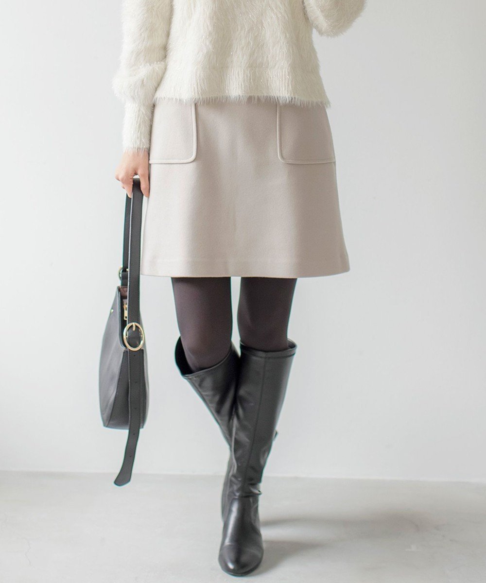 【エニィ スィス/any SiS】の【セットアップ可】メルトンライク ミニスカート インテリア・キッズ・メンズ・レディースファッション・服の通販 founy(ファニー) 　ファッション　Fashion　レディースファッション　Fashion for Women　セットアップ　Matching Sets　スカート・ミニ/ミディ/マキシ　Skirts / Mini, Midi & Maxi Skirts　スカート　Skirts　ミニスカート　Mini Skirts　シンプル　Simple, Minimal　ストレッチ　Stretch, Stretchy Fabric　セットアップ　Set-Up, Coordinated Outfit　フェルト　Felt, Felt Fabric　ポケット　Pocket, Pocket Detail　ミニスカート　Mini Skirt, Short Skirt　メルトン　Melton, Heavy Wool　エレガント 上品　Elegant　A/W・秋冬　Autumn/Winter　アイボリーベージュ|ID: prp329100004591345 ipo3291000000035608157