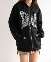 【ウィゴー/WEGO】のバタフライBIGZIPパーカー 人気、トレンドファッション・服の通販 founy(ファニー) ファッション Fashion レディースファッション Ladies' Fashion Online トップス・カットソー Tops/Tshirt パーカ Sweats おすすめ Recommend ショート Short スマホ Smartphone バタフライ Butterfly パーカー Hoodie ビッグ Big ポケット Pocket ロング Long 再入荷 Restock/Back In Stock/Re Arrival A/W・秋冬 Aw・Autumn/Winter・Fw・Fall-Winter 長袖 Long Sleeve |ID:prp329100004591370