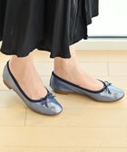 【ヌーベルローブオウ/nouvelleRobe Ou】の【本革・高反発・抗菌】Roundラウンドトゥ ネイビーメタリックバレエシューズ ネイビーメタリック|ID: prp329100004591383 ipo3291000000032672323