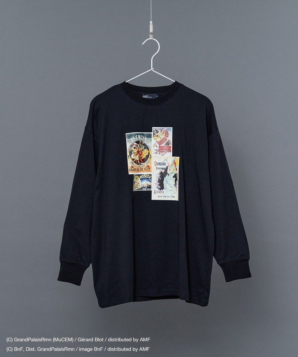 【クラフトスタンダードブティック/CRAFT STANDARD BOUTIQUE】のアートコラボ【ジュール・シェレ】ロンTEE インテリア・キッズ・メンズ・レディースファッション・服の通販 founy(ファニー) 　ファッション　Fashion　レディースファッション　Fashion for Women　トップス・カットソー　Cut & Sew Tops　シャツ・ブラウス・オフィスカジュアル　Elegant Blouses & Button-Ups　ロングTシャツ・Tシャツ　Longline T-Shirts & Tees　カットソー・ベーシックTシャツ　Cut-and-Sewn Tops / Stretch Tees & Basics　秋　Autumn　カットソー　Cut and Sewn Top　チェック　Check, Plaid, Tartan　プリント　Print, Printed Pattern　ベーシック　Basic, Essential　ポケット　Pocket, Pocket Detail　羽織　Haori, Light Jacket　A/W・秋冬　Autumn/Winter　おすすめ　Recommended / Our Picks　Black|ID: prp329100004591392 ipo3291000000033656000
