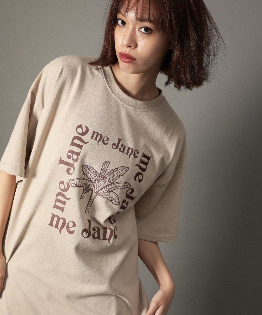 【グリーンパークス/Green Parks】のme Jane/プリントBIGTシャツ インテリア・キッズ・メンズ・レディースファッション・服の通販 founy(ファニー) 　ファッション　Fashion　レディースファッション　Fashion for Women　トップス・カットソー　Cut & Sew Tops　シャツ・ブラウス・オフィスカジュアル　Elegant Blouses & Button-Ups　ロングTシャツ・Tシャツ　Longline T-Shirts & Tees　カットソー・ベーシックTシャツ　Cut-and-Sewn Tops / Stretch Tees & Basics　カットソー　Cut and Sewn Top　ショート　Short, Short Length　デニム　Denim, Jeans Material　フロント　Front, Front Design　プリント　Print, Printed Pattern　ポケット　Pocket, Pocket Detail　ルーズ　Loose, Oversized　ワンポイント　One Point, Statement Accent　夏　Summer　春　Spring　S/S・春夏　SS, Spring/Summer, Warm Season　Beige|ID: prp329100004591413 ipo3291000000032672532