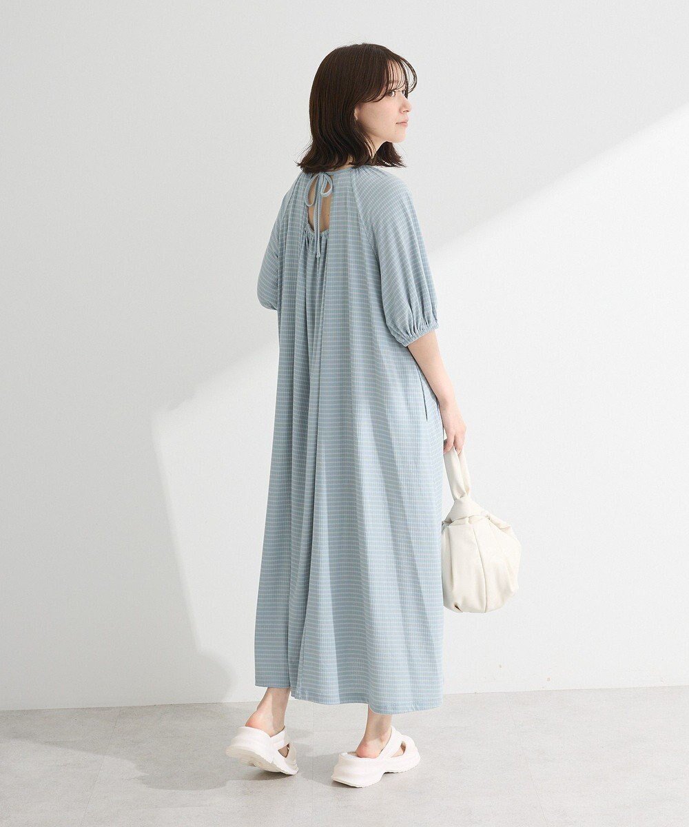 【グリーンパークス/Green Parks】の・SUGAR SPOON ボーダーリブワンピース インテリア・キッズ・メンズ・レディースファッション・服の通販 founy(ファニー) 　ファッション　Fashion　レディースファッション　Fashion for Women　ワンピース　Dresses　おすすめ　Recommended / Our Picks　ギャザー　Gathered, Ruffled　スリーブ　Sleeve, Long Sleeve / Short Sleeve　バルーン　Balloon, Balloon Silhouette　ボーダー　Border, Stripe　ポケット　Pocket, Pocket Detail　リボン　Ribbon, Bow　ロング　Long, Long-Length　夏　Summer　春　Spring　S/S・春夏　SS, Spring/Summer, Warm Season　Sax|ID: prp329100004591419 ipo3291000000032588478