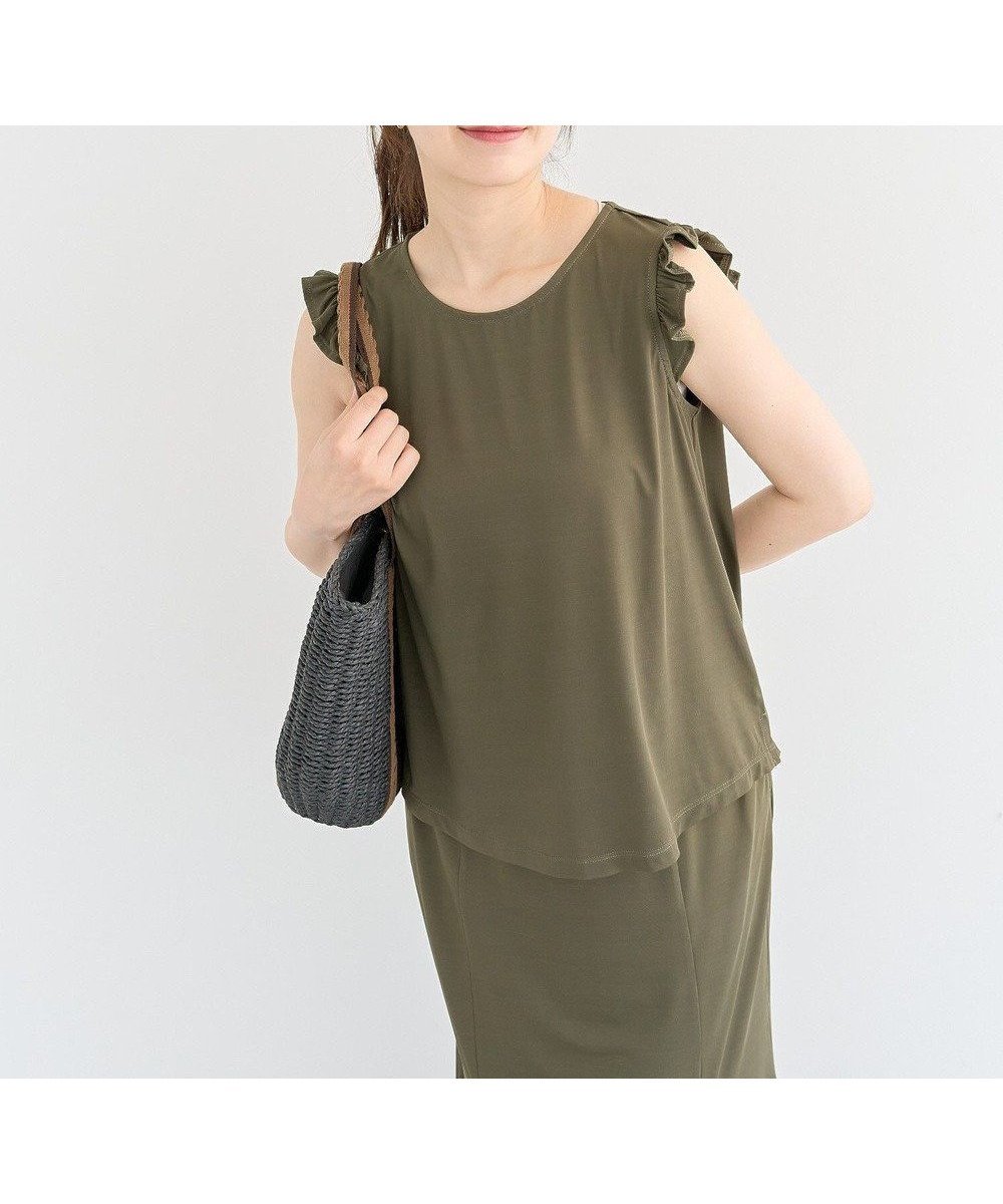 【グリーンパークス/Green Parks】の・SUGAR SPOON 【ラッシュガード】タンク インテリア・キッズ・メンズ・レディースファッション・服の通販 founy(ファニー) 　ファッション　Fashion　レディースファッション　Ladies' Fashion Online　トップス・カットソー　Tops/Tshirt　おすすめ　Recommend　シンプル　Simple　タンク　Tank　フリル　Frills　ポケット　Pocket　ラウンド　Round　吸水　Water Absorption　A/W・秋冬　Aw・Autumn/Winter・Fw・Fall-Winter　Khaki|ID: prp329100004591420 ipo3291000000032672588