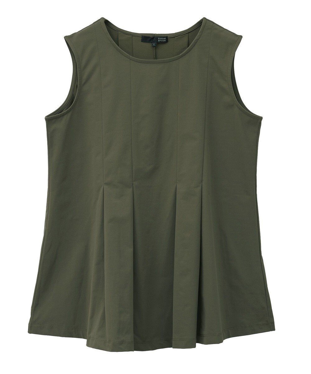 【グリーンパークス/Green Parks】の・SUGAR SPOON 【ラッシュガード】チュニ インテリア・キッズ・メンズ・レディースファッション・服の通販 founy(ファニー) 　ファッション　Fashion　レディースファッション　Fashion for Women　ワンピース　Dresses　チュニック　Tunic Tops & Dresses　おすすめ　Recommended / Our Picks　チュニック　Tunic, Long Top　ノースリーブ　Sleeveless, No-Sleeve　フロント　Front, Front Design　ポケット　Pocket, Pocket Detail　A/W・秋冬　Autumn/Winter　Khaki|ID: prp329100004591422 ipo3291000000032672603