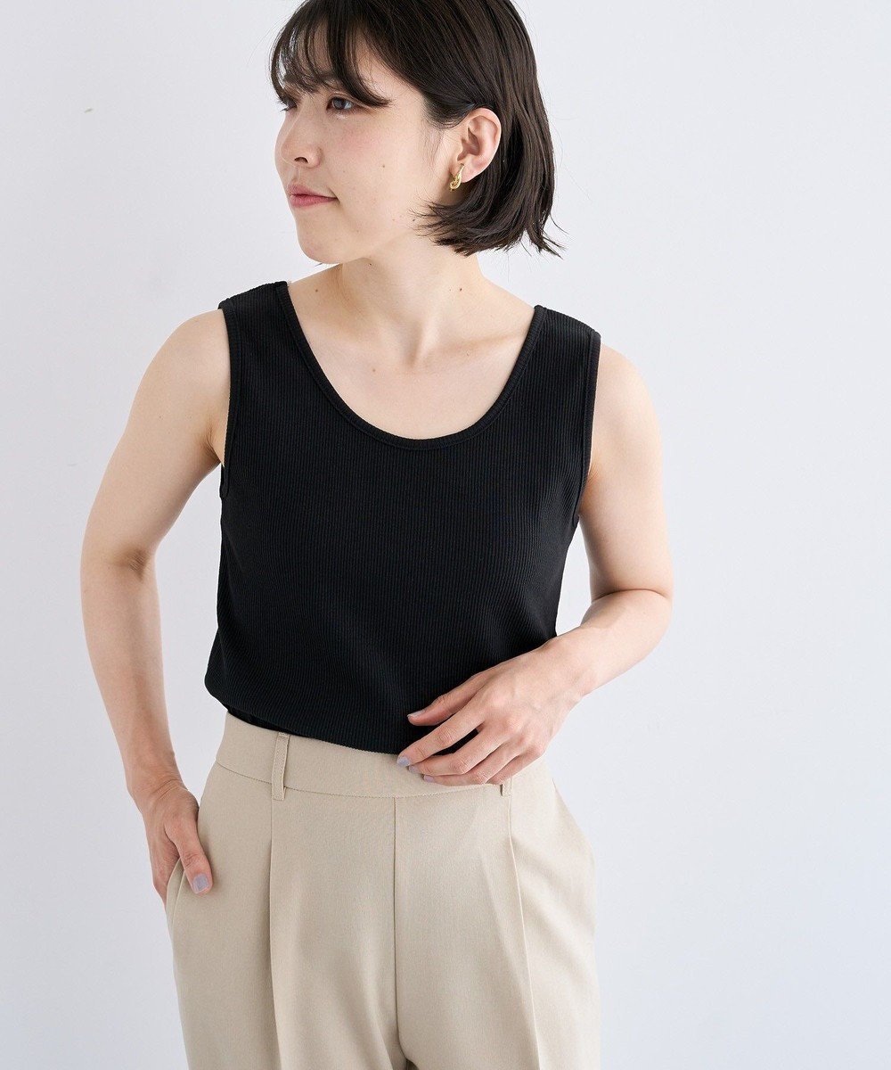 【グリーンパークス/Green Parks】の前後2WAY リブタンクトップⅡ インテリア・キッズ・メンズ・レディースファッション・服の通販 founy(ファニー) 　ファッション　Fashion　レディースファッション　Fashion for Women　トップス・カットソー　Cut & Sew Tops　キャミソール&ノースリーブ　Camisoles & Sleeveless Tops　おすすめ　Recommended / Our Picks　インナー　Innerwear　キャミソール　Camisole, Spaghetti Strap Top　シンプル　Simple, Minimal　ボトム　Bottoms, Lower Wear　ポケット　Pocket, Pocket Detail　再入荷　Restock / Back in Stock　A/W・秋冬　Autumn/Winter　Black|ID: prp329100004591428 ipo3291000000032664636