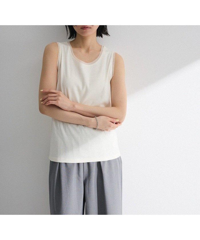 【グリーンパークス/Green Parks】のチュールドッキングタンクトップ インテリア・キッズ・メンズ・レディースファッション・服の通販 founy(ファニー) https://founy.com/ ファッション Fashion レディースファッション Fashion for Women トップス・カットソー Cut & Sew Tops キャミソール&ノースリーブ Camisoles & Sleeveless Tops おすすめ Recommended / Our Picks インナー Innerwear キャミソール Camisole, Spaghetti Strap Top チュール Tulip, Tulip Motif フィット Fit, Slim Fit ポケット Pocket, Pocket Detail A/W・秋冬 Autumn/Winter |ID: prp329100004591429 ipo3291000000032668467
