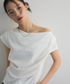 【グリーンパークス/Green Parks】のドレープオフショルフレンチ袖Tシャツ Off White|ID: prp329100004591431 ipo3291000000032668499