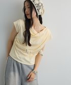 【グリーンパークス/Green Parks】のドレープオフショルフレンチ袖Tシャツ Lemon Yellow|ID: prp329100004591431 ipo3291000000032668507