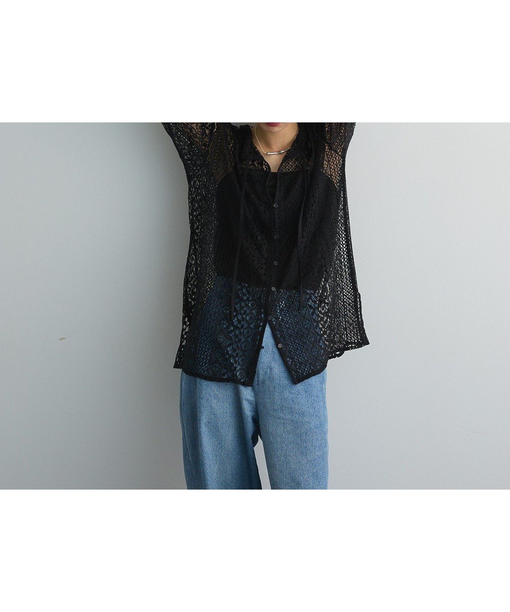 【グリーンパークス/Green Parks】の2WAYリボン付きレースシャツ インテリア・キッズ・メンズ・レディースファッション・服の通販 founy(ファニー) 　ファッション　Fashion　レディースファッション　Fashion for Women　トップス・カットソー　Cut & Sew Tops　シャツ・ブラウス・オフィスカジュアル　Elegant Blouses & Button-Ups　おすすめ　Recommended / Our Picks　ポケット　Pocket, Pocket Detail　モチーフ　Motif, Design Theme　リボン　Ribbon, Bow　レース　Lace, Lace Fabric　夏　Summer　春　Spring　S/S・春夏　SS, Spring/Summer, Warm Season　Black|ID: prp329100004591433 ipo3291000000032668546