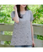 【ティアクラッセ/Tiaclasse】の【洗える】レースドッキングニットチュニック グレー|ID: prp329100004591434 ipo3291000000032668556