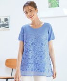 【ティアクラッセ/Tiaclasse】の【洗える】レースドッキングニットチュニック ブルー|ID: prp329100004591434 ipo3291000000032668559