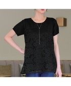【ティアクラッセ/Tiaclasse】の【洗える】レースドッキングニットチュニック ブラック|ID: prp329100004591434 ipo3291000000032668562
