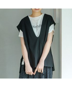 【エニィファム/any FAM】の【洗濯機可/接触冷感/UVカット】Vネックチュニック 人気、トレンドファッション・服の通販 founy(ファニー) ファッション Fashion レディースファッション Fashion for Women トップス・カットソー Cut & Sew Tops シャツ・ブラウス・オフィスカジュアル Elegant Blouses & Button-Ups ロングTシャツ・Tシャツ Longline T-Shirts & Tees カットソー・ベーシックTシャツ Cut-and-Sewn Tops / Stretch Tees & Basics Vネックトップス V-Neck Tops / V-Cut Neckline Shirts カットソー Cut and Sewn Top スリット Slit, Slit Detail タンク Tank Top, Sleeveless Top チュニック Tunic, Long Top トレンド Trend, Trending Now 夏 Summer 春 Spring S/S・春夏 SS, Spring/Summer, Warm Season |ID:prp329100004591435