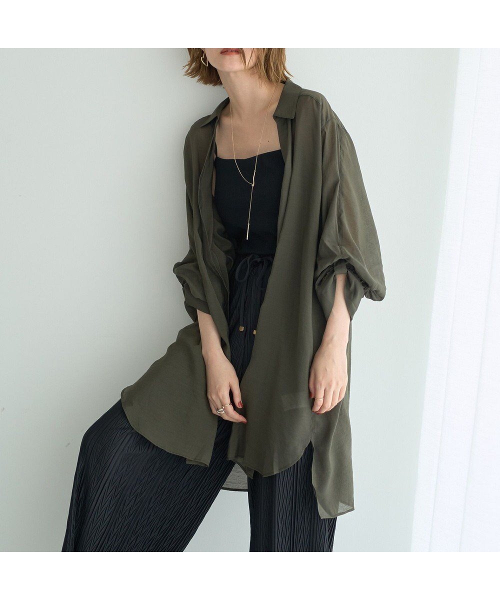 【イェッカ ヴェッカ/YECCA VECCA】の2way袖デザインシアーロングシャツ 人気、トレンドファッション・服の通販 founy(ファニー) 　ファッション　Fashion　レディースファッション　Ladies' Fashion Online　トップス・カットソー　Tops/Tshirt　シャツ/ブラウス　Shirts/Blouses　NEW・新作・新着・新入荷　New Arrivals　シアー　Sheer　スリーブ　Sleeve　ポケット　Pocket　ラップ　Wrap　ロング　Long　夏　Summer　春　Spring　S/S・春夏　Ss・Spring/Summer　羽織　Haori　 other-1|ID: prp329100004591439 ipo3291000000032588557