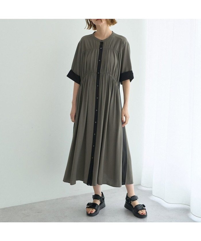 【イェッカ ヴェッカ/YECCA VECCA】のギャザー配色ワンピース インテリア・キッズ・メンズ・レディースファッション・服の通販 founy(ファニー) https://founy.com/ ファッション Fashion レディースファッション Ladies' Fashion Online ワンピース Dress NEW・新作・新着・新入荷 New Arrivals おすすめ Recommend ギャザー Gather フロント Front ポケット Pocket ヴィンテージ Vintage 夏 Summer 春 Spring S/S・春夏 Ss・Spring/Summer |ID: prp329100004591440 ipo3291000000032588562
