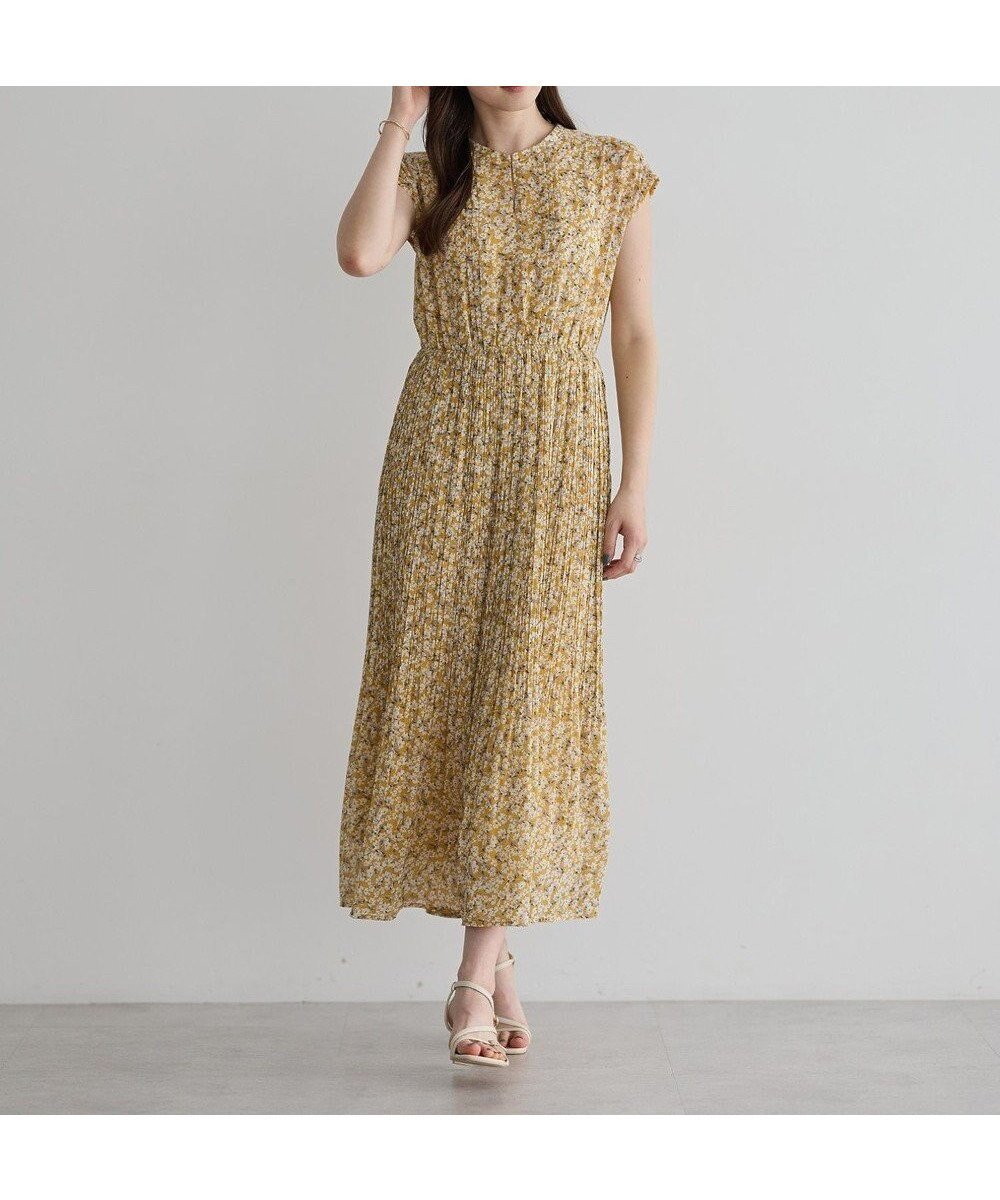【イェッカ ヴェッカ/YECCA VECCA】の小花柄プリーツワンピース インテリア・キッズ・メンズ・レディースファッション・服の通販 founy(ファニー) 　ファッション　Fashion　レディースファッション　Ladies' Fashion Online　ワンピース　Dress　NEW・新作・新着・新入荷　New Arrivals　おすすめ　Recommend　エレガント 上品　Elegant　シフォン　Chiffon　スリーブ　Sleeve　フレンチ　French　プリーツ　Pleats　ポケット　Pocket　ランダム　Random　夏　Summer　春　Spring　S/S・春夏　Ss・Spring/Summer　Yellow|ID: prp329100004591441 ipo3291000000032588567