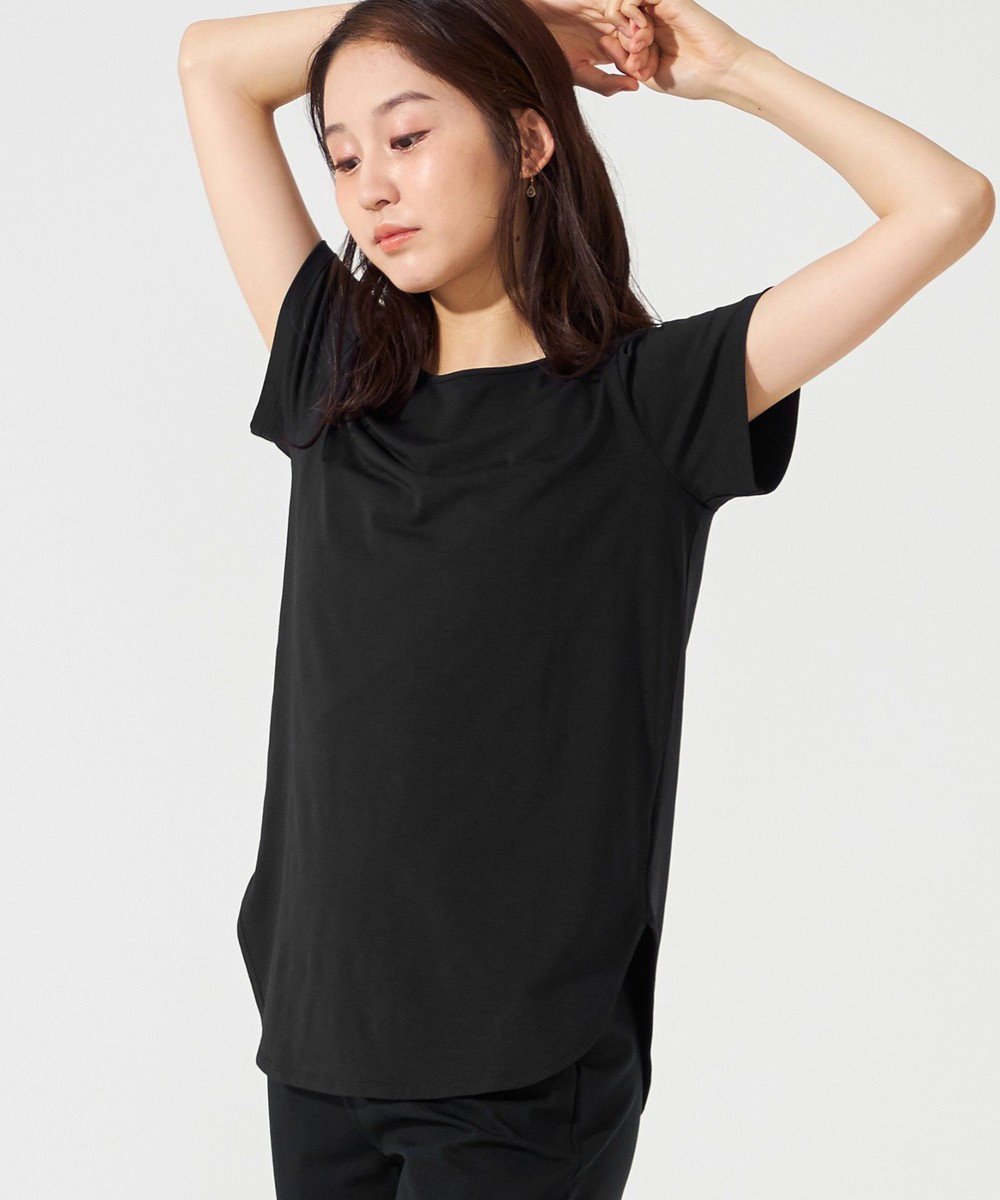 【チャコット/Chacott】のChacott BALANCE バッククロスアクセントTシャツ インテリア・キッズ・メンズ・レディースファッション・服の通販 founy(ファニー) ファッション Fashion レディースファッション Fashion for Women トップス・カットソー Cut & Sew Tops シャツ・ブラウス・オフィスカジュアル Elegant Blouses & Button-Ups ロングTシャツ・Tシャツ Longline T-Shirts & Tees シルケット Silket, Silky Cotton ストレッチ Stretch, Stretchy Fabric バランス Balance, Style Balance リラックス Relax, Relaxed Fit レギンス Leggings, Stretch Pants おすすめ Recommended / Our Picks ブラック|ID: prp329100004591448 ipo3291000000033656108