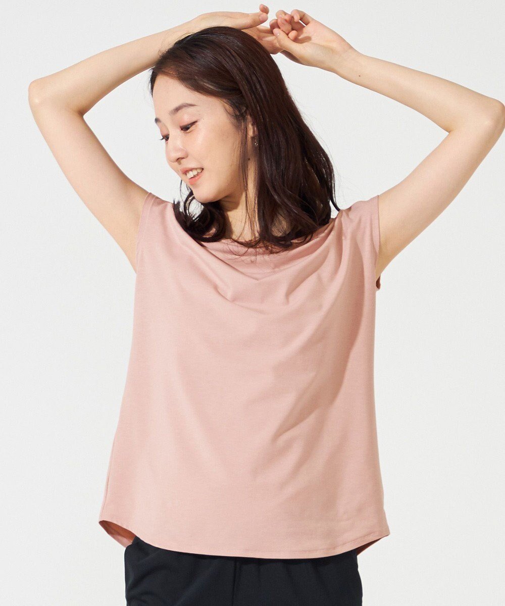 【チャコット/Chacott】のChacott BALANCE ツイストアクセント2WayTシャツ インテリア・キッズ・メンズ・レディースファッション・服の通販 founy(ファニー) 　ファッション　Fashion　レディースファッション　Fashion for Women　トップス・カットソー　Cut & Sew Tops　シャツ・ブラウス・オフィスカジュアル　Elegant Blouses & Button-Ups　ロングTシャツ・Tシャツ　Longline T-Shirts & Tees　シルケット　Silket, Silky Cotton　シンプル　Simple, Minimal　ストレッチ　Stretch, Stretchy Fabric　スリーブ　Sleeve, Long Sleeve / Short Sleeve　ツイスト　Tweed, Tweed Fabric　ドレープ　Drape, Draping Fabric　パターン　Pattern, Design Print　フレンチ　French, French Style　ボトム　Bottoms, Lower Wear　グレイッシュローズ|ID: prp329100004591449 ipo3291000000032588593