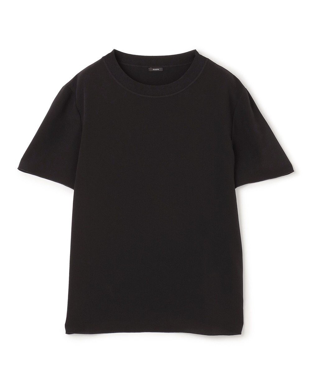 【ジョゼフ/JOSEPH】の【FOUNDATIONS・洗える】クレープ ド ソワ シルクTシャツ インテリア・キッズ・メンズ・レディースファッション・服の通販 founy(ファニー) 　ファッション　Fashion　レディースファッション　Fashion for Women　トップス・カットソー　Cut & Sew Tops　シャツ・ブラウス・オフィスカジュアル　Elegant Blouses & Button-Ups　ロングTシャツ・Tシャツ　Longline T-Shirts & Tees　カットソー・ベーシックTシャツ　Cut-and-Sewn Tops / Stretch Tees & Basics　洗える　Machine Washable　カットソー　Cut and Sewn Top　コレクション　Collection, Seasonal Line　軽量　Lightweight, Ultra Light　シルク　Silk, 100% Silk　ドレープ　Drape, Draping Fabric　定番　Standard, Basic Item　フェミニン　Feminine, Girly　モダン　Modern, Contemporary　A/W・秋冬　Autumn/Winter　Black|ID: prp329100004591510 ipo3291000000033673178
