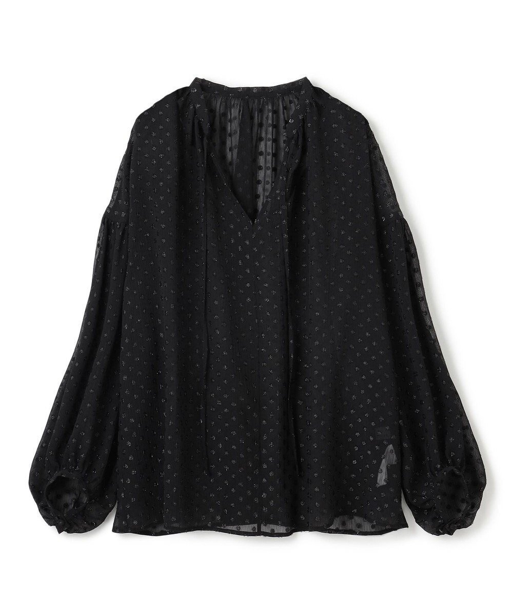 【アンクレイヴ/uncrave】の【手洗い可】シアードットジャガード ブラウス インテリア・キッズ・メンズ・レディースファッション・服の通販 founy(ファニー) 　ファッション　Fashion　レディースファッション　Fashion for Women　トップス・カットソー　Cut & Sew Tops　シャツ・ブラウス・オフィスカジュアル　Elegant Blouses & Button-Ups　エアリー　Airy Texture　春　Spring　シアー　Sheer, See-Through　ドット　Polka Dot, Dot Pattern　リボン　Ribbon, Bow　S/S・春夏　SS, Spring/Summer, Warm Season　新作・新入荷　New Arrivals / New In　夏　Summer　ブラック|ID: prp329100004591719 ipo3291000000032593323