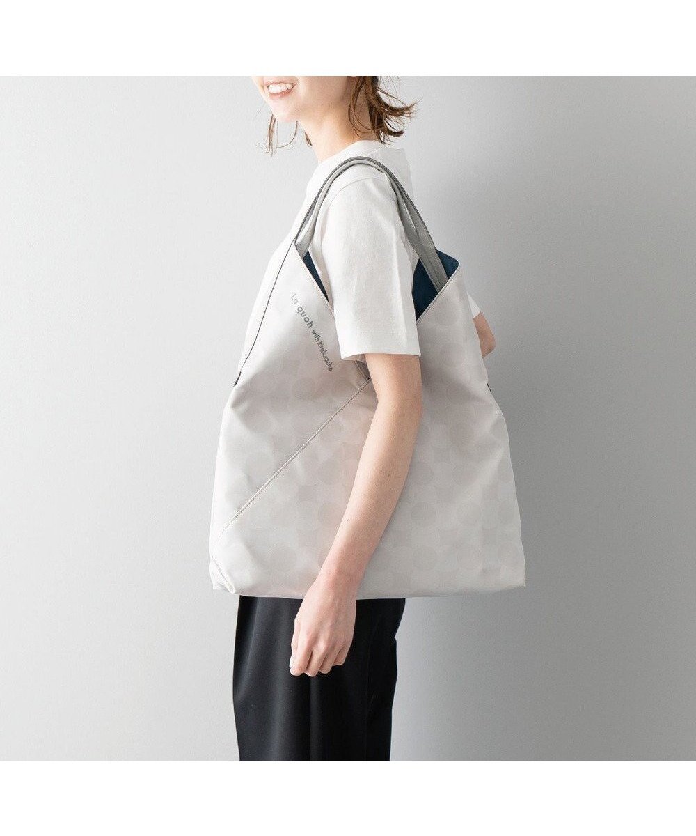 【ミヤビヤ/MIYABIYA】のLa quoh with kirakaracho 南蛮七宝ベーシックプリント モードショルダー インテリア・キッズ・メンズ・レディースファッション・服の通販 founy(ファニー) 　ファッション　Fashion　レディースファッション　Ladies' Fashion Online　ショルダー　Shoulder　スポーティ　Sporty　プリント　Print　ベーシック　Basic　リラックス　Relax　月白|ID: prp329100004592387 ipo3291000000032603099