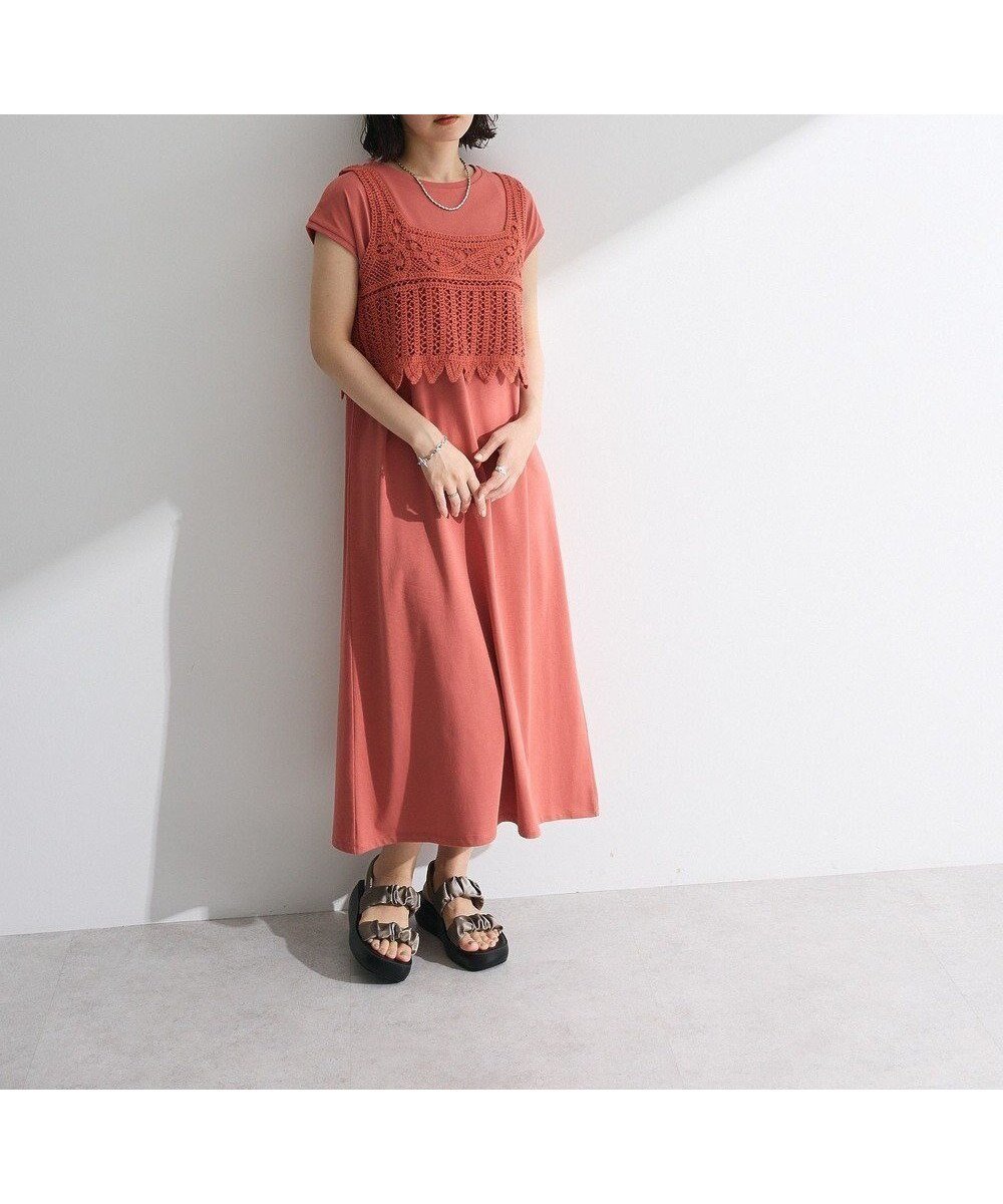 【グリーンパークス/Green Parks】のSET2点クロシェベスト+ワンピース インテリア・キッズ・メンズ・レディースファッション・服の通販 founy(ファニー) 　ファッション　Fashion　レディースファッション　Ladies' Fashion Online　アウター　Coat Outerwear　おすすめ　Recommend　クロシェ　Crochet　トレンド　Trend　ベスト　Vest　ベーシック　Basic　ポケット　Pocket　再入荷　Restock/Back In Stock/Re Arrival　夏　Summer　春　Spring　S/S・春夏　Ss・Spring/Summer　Orange|ID: prp329100004592415 ipo3291000000032698704