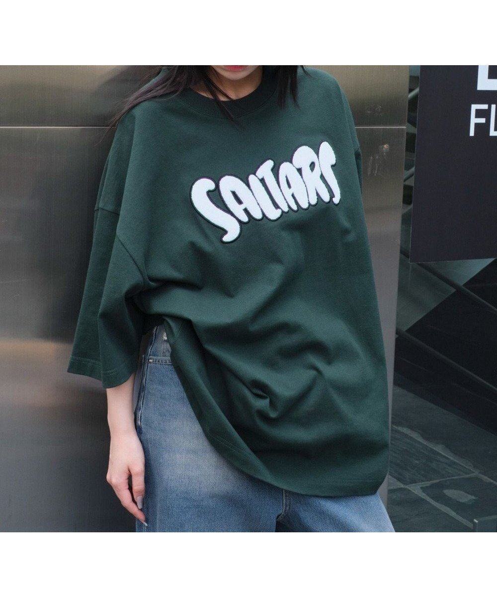 【ウィゴー/WEGO】の【ユニセックス着用アイテム/MLサイズ展開】サガラワッペンロゴBIG T(SS) インテリア・キッズ・メンズ・レディースファッション・服の通販 founy(ファニー) 　ファッション　Fashion　レディースファッション　Ladies' Fashion Online　トップス・カットソー　Tops/Tshirt　シャツ/ブラウス　Shirts/Blouses　ロング / Tシャツ　T-Shirts　カットソー　Cut and Sewn　春　Spring　カットソー　Cut And Sew　カーゴパンツ　Cargo Pants　スマホ　Smartphone　デニム　Denim　ネックレス　Necklace　フロント　Front　半袖　Short Sleeve　S/S・春夏　Ss・Spring/Summer　再入荷　Restock/Back In Stock/Re Arrival　NEW・新作・新着・新入荷　New Arrivals　おすすめ　Recommend　夏　Summer　ダークグリーン|ID: prp329100004592446 ipo3291000000032603769