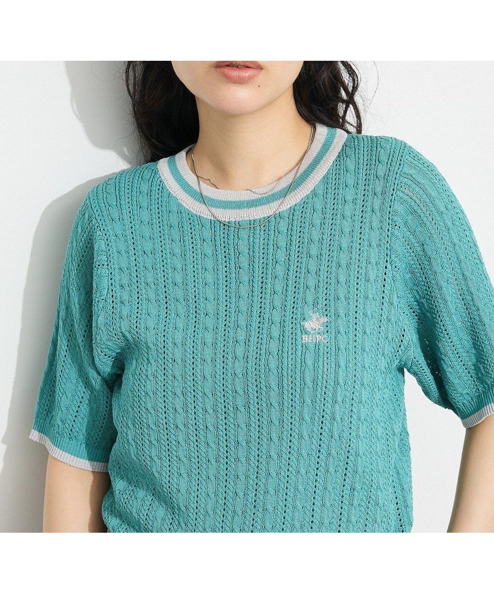 【クラフトスタンダードブティック/CRAFT STANDARD BOUTIQUE】の別注/BHPC 刺繍ケーブル編みニット インテリア・キッズ・メンズ・レディースファッション・服の通販 founy(ファニー) 　ファッション　Fashion　レディースファッション　Fashion for Women　トップス・カットソー　Cut & Sew Tops　ニット　Knit Tops & Sweaters　春　Spring　クール　Cool, Chic　スリーブ　Sleeve, Long Sleeve / Short Sleeve　セーター　Sweater, Knitwear　ハーフ　Half, Half-Length　フォルム　Silhouette, Form　ポケット　Pocket, Pocket Detail　別注　Limited Edition, Custom Order　モチーフ　Motif, Design Theme　S/S・春夏　SS, Spring/Summer, Warm Season　おすすめ　Recommended / Our Picks　夏　Summer　2025年　2025　2025春夏・S/S　Spring/Summer 2025 SS25　Green|ID: prp329100004592458 ipo3291000000032603889