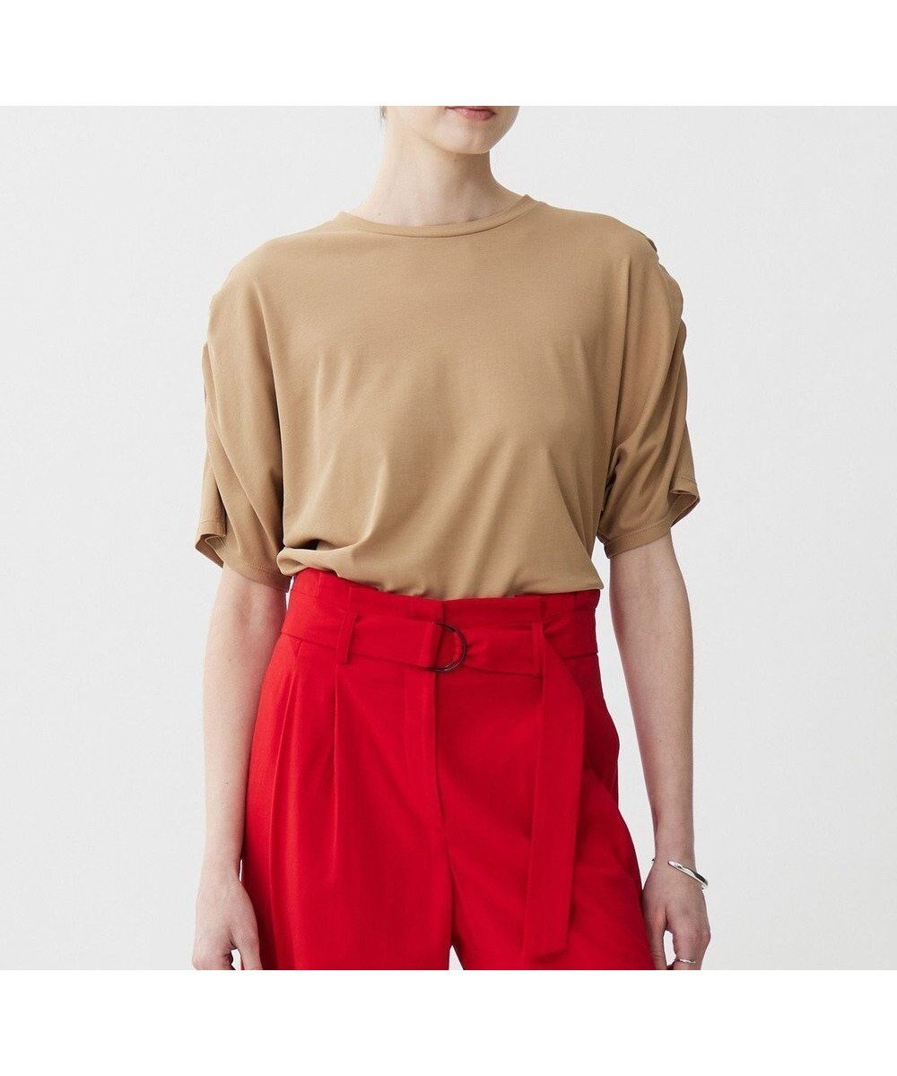 【アイシービー/iCB】の【接触冷感・UVケア・吸水速乾・洗える】グレースジャージー ドルマンスリーブカットソー インテリア・キッズ・メンズ・レディースファッション・服の通販 founy(ファニー) ファッション Fashion レディースファッション Fashion for Women トップス・カットソー Cut & Sew Tops シャツ・ブラウス・オフィスカジュアル Elegant Blouses & Button-Ups ロングTシャツ・Tシャツ Longline T-Shirts & Tees カットソー・ベーシックTシャツ Cut-and-Sewn Tops / Stretch Tees & Basics 春 Spring 洗える Machine Washable カットソー Cut and Sewn Top ギャザー Gathered, Ruffled 吸水 Absorbent, Quick-Dry ブラウジング Blouson Silhouette, Cinched Waist ボトム Bottoms, Lower Wear S/S・春夏 SS, Spring/Summer, Warm Season 日本製 Made In Japan 夏 Summer 2025年 2025 2025春夏・S/S Spring/Summer 2025 SS25 チノベージュ系|ID: prp329100004592462 ipo3291000000033655473