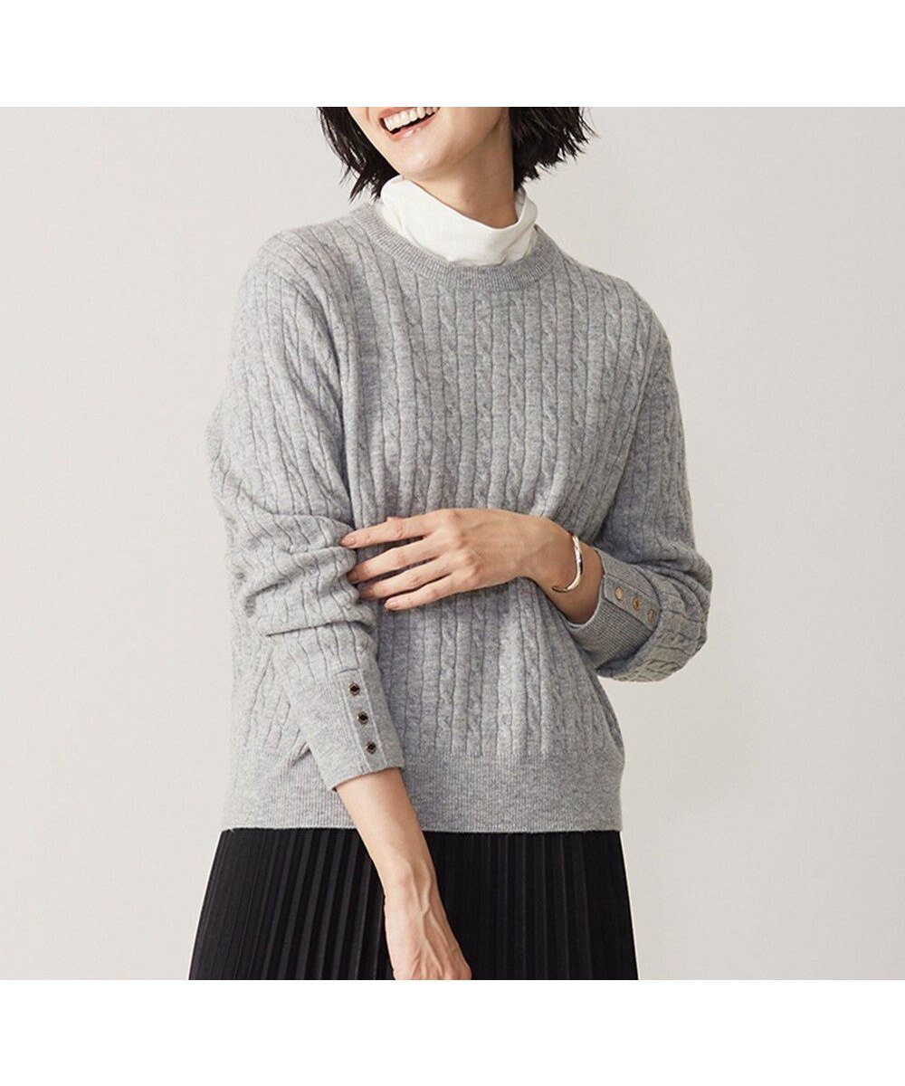 【ジェイ プレス/J.PRESS】の【洗える】WOOL BLEND AIR ケーブル ニット インテリア・キッズ・メンズ・レディースファッション・服の通販 founy(ファニー) 　ファッション　Fashion　レディースファッション　Ladies' Fashion Online　トップス・カットソー　Tops/Tshirt　ニット　Knit Tops　インナー　Inner　洗える　Washable　秋　Autumn/Fall　ジャケット　Jacket　ストレッチ　Stretch　セーター　Sweater　パープル　Purple　モダン　Modern　A/W・秋冬　Aw・Autumn/Winter・Fw・Fall-Winter　再入荷　Restock/Back In Stock/Re Arrival　ライトグレー系|ID: prp329100004592473 ipo3291000000032603988