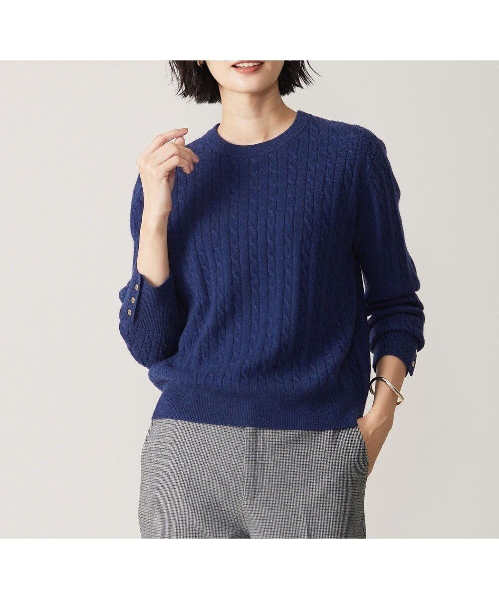 【ジェイ プレス/J.PRESS】の【洗える】WOOL BLEND AIR ケーブル ニット インテリア・キッズ・メンズ・レディースファッション・服の通販 founy(ファニー) 　ファッション　Fashion　レディースファッション　Ladies' Fashion Online　トップス・カットソー　Tops/Tshirt　ニット　Knit Tops　インナー　Inner　洗える　Washable　秋　Autumn/Fall　ジャケット　Jacket　ストレッチ　Stretch　セーター　Sweater　パープル　Purple　モダン　Modern　A/W・秋冬　Aw・Autumn/Winter・Fw・Fall-Winter　再入荷　Restock/Back In Stock/Re Arrival　ダルブルー系|ID: prp329100004592473 ipo3291000000032603989