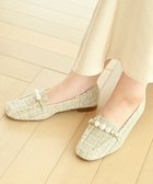 【ヌーベルローブオウ/nouvelleRobe Ou】の【本革・高反発・抗菌】Pearl loafers スクエアトゥパルビットローファー ベージュファブリック|ID: prp329100004592481 ipo3291000000032604023
