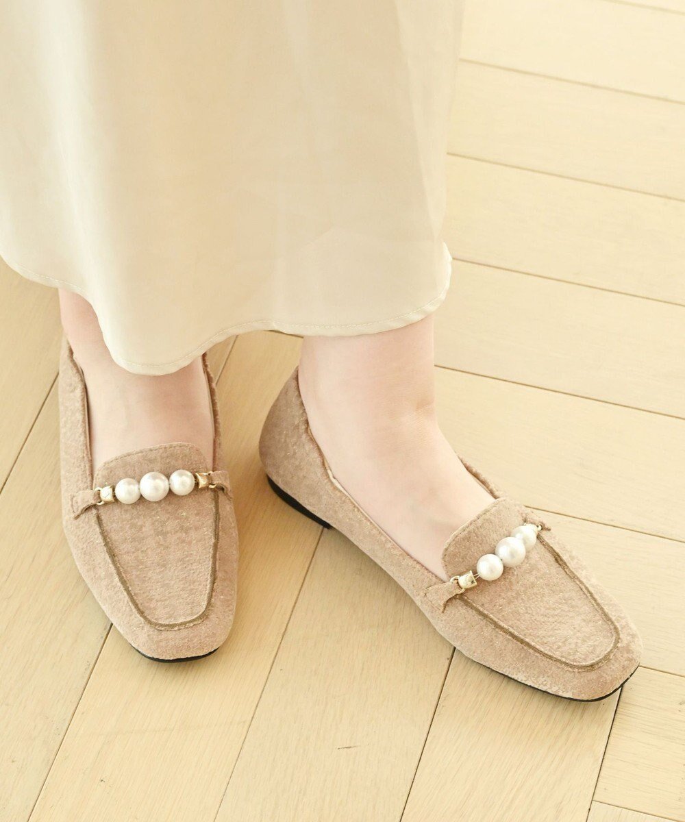 【ヌーベルローブオウ/nouvelleRobe Ou】の【本革・高反発・抗菌】Pearl loafers スクエアトゥパルビットローファー インテリア・キッズ・メンズ・レディースファッション・服の通販 founy(ファニー) 　ファッション　Fashion　レディースファッション　Ladies' Fashion Online　クッション　Cushion　抗菌　Antibacterial　シューズ　Shoes　バレエ　Ballet　パール　Pearl　ファブリック　Fabric　フィット　Fit　フラット　Flat　モチーフ　Motif　A/W・秋冬　Aw・Autumn/Winter・Fw・Fall-Winter　S/S・春夏　Ss・Spring/Summer　再入荷　Restock/Back In Stock/Re Arrival　NEW・新作・新着・新入荷　New Arrivals　おすすめ　Recommend　夏　Summer　ビジネス 仕事 通勤　Business　キャメルファブリック|ID: prp329100004592481 ipo3291000000032604024